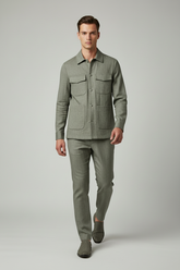 Green Safari Linen Suit
